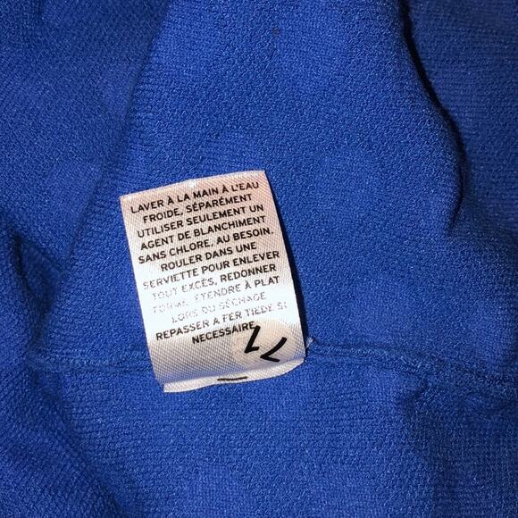 Halogen Academia Preppy Artsy Old Money Periwinkle Back Tie Polka Dot Sweater - Picture 9 of 9